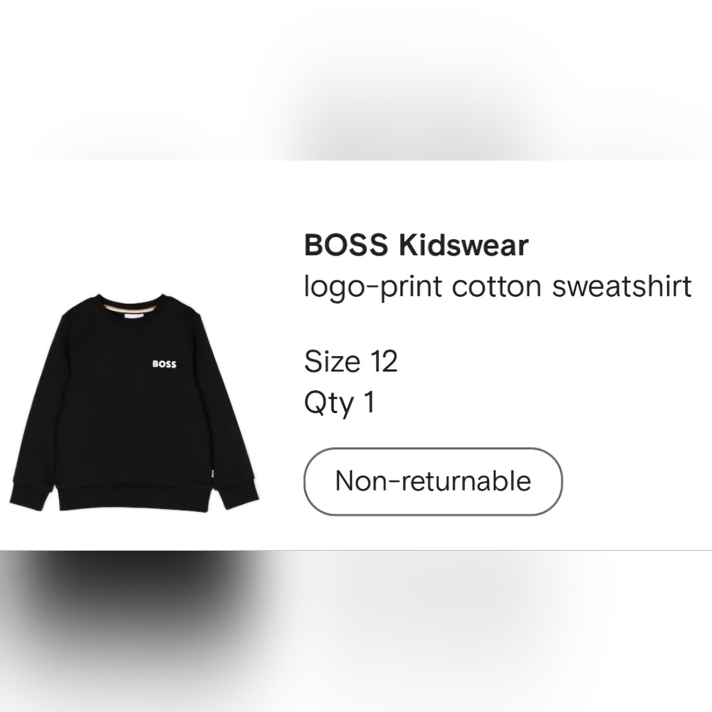 Boss Kidswear Black Sweatshirt